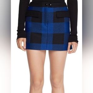 Rag & Bone Cybil Blue & Black Wool Blend Mini Sz 2